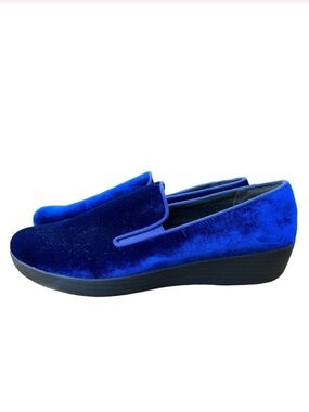 FITFLOP Loafers Superskate Slip On Comfort in Electric Blue Velvet Size 10